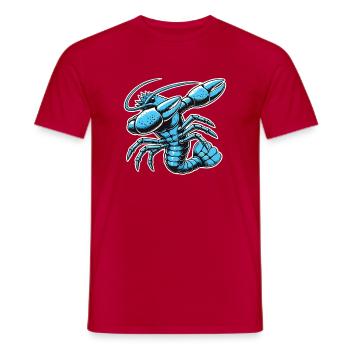 Blue Crab Illustration - Men's T-Shirt - red - Front - AI Model Male 178 dark (178cm)