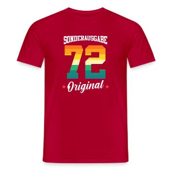 72 Birthday - Men's T-Shirt - red - Front - AI Model Male 178 dark (178cm)