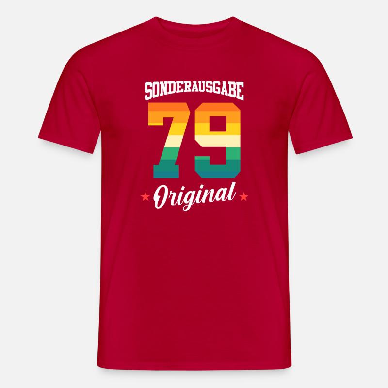 80 Compleanno - T-shirt uomo - rosso