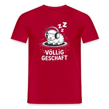 Völlig geschafft geSchaft Schaf Design - Männer T-Shirt - Rot - Vorne - AI Model Male 178 dark (178cm)