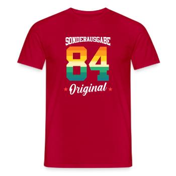 84 Birthday - Men's T-Shirt - red - Front - AI Model Male 178 dark (178cm)