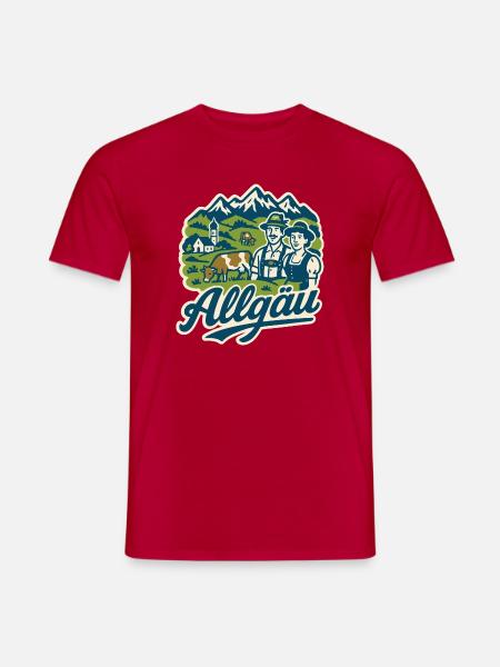 Allgäu Alpen Landschaft - Männer T-Shirt - Rot