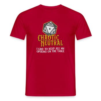 Chaotisch Neutral D20 - Männer T-Shirt - Rot - Vorne - AI Model Male 178 dark (178cm)