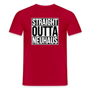 STRAIGHT OUTTA NEUHAUS - Men's T-Shirt - red - Front - AI Model Male 178 dark (178cm)