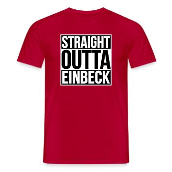Straight Outta Einbeck - Men's T-Shirt - red - Front - AI Model Male 178 dark (178cm)