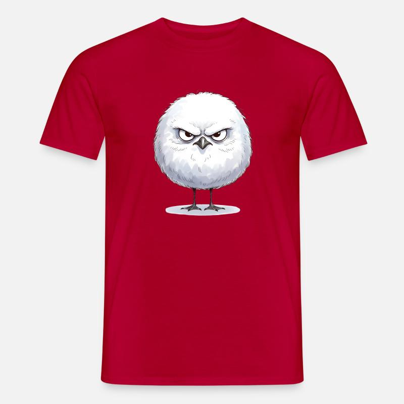 Grimmige runde Möwe  - Männer T-Shirt - Rot