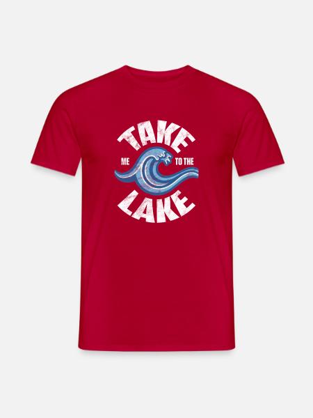 Emmenez-moi au Lake Retro Wave - T-shirt homme - rouge