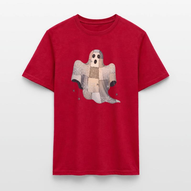Patchwork Ghost with Spider Webs Men’s T-shirt