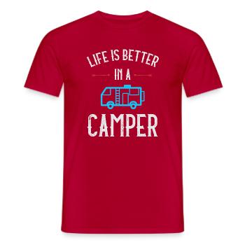 La vie est meilleure en camping-car - T-shirt homme - rouge - Devant - AI Model Male 178 dark (178cm)
