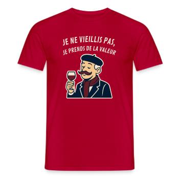 Ich altere nicht, ich nehme den Klassenwert - Männer T-Shirt - Rot - Vorne - AI Model Male 178 dark (178cm)