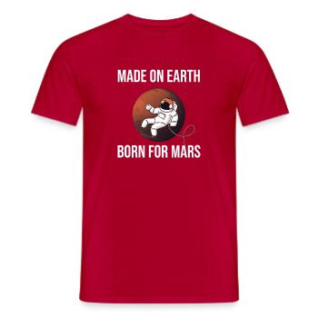 Mars Planet Space Vintage Rocket - Men's T-Shirt - red - Front - AI Model Male 178 dark (178cm)