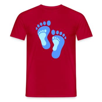 Familie Fußabdrücke | Gemeinsame Wege Vektor - Männer T-Shirt - Rot - Vorne - AI Model Male 178 dark (178cm)