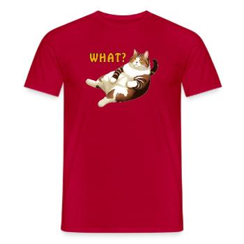 LA GRAISSE DE CHAT RÉSIDE DANS CE QU’EST LA GRAISSE DE CHAT - T-shirt homme - rouge - Devant - AI Model Male 178 dark (178cm)
