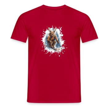 Hirsch Ski Skifahren - Männer T-Shirt - Rot - Vorne - AI Model Male 178 dark (178cm)