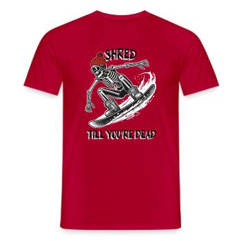 Snowboardeur Skeleton - T-shirt homme - rouge - Devant - AI Model Male 178 dark (178cm)