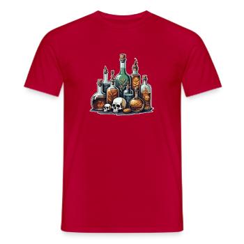 Conception de crâne de fiole d’alchimie - T-shirt homme - rouge - Devant - AI Model Male 178 dark (178cm)