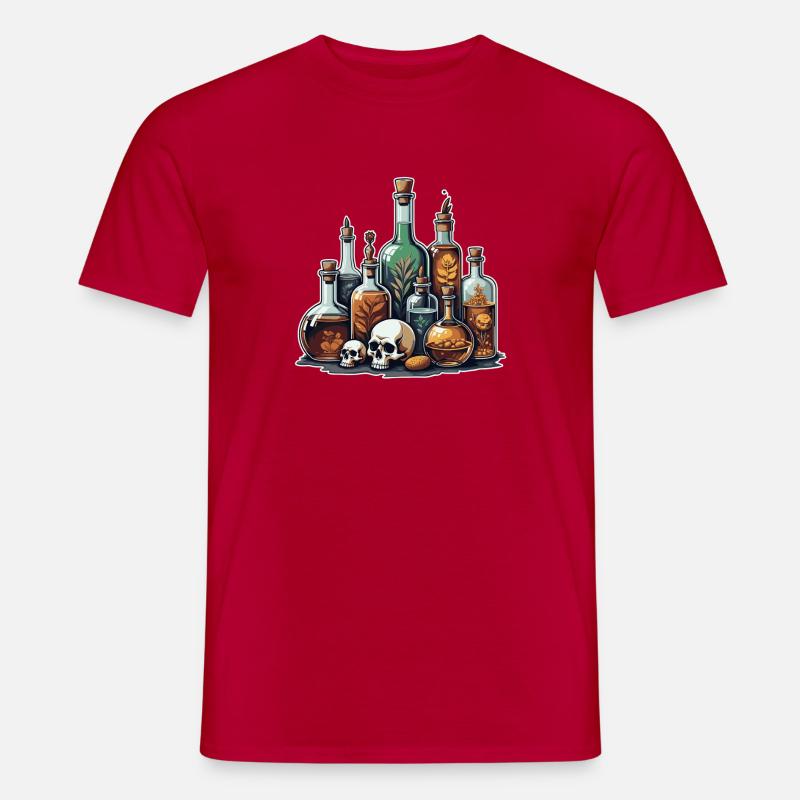 Alchemie Fläschchen Schädel Design - Männer T-Shirt - Rot