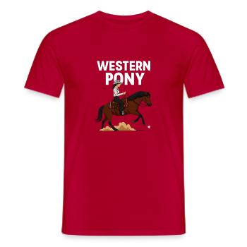 Western Pony Reiter - Männer T-Shirt - Rot - Vorne - AI Model Male 178 dark (178cm)