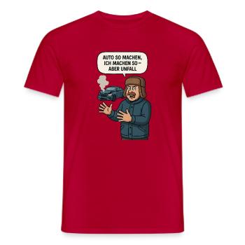accident humour voiture dire illustration - T-shirt homme - rouge - Devant - AI Model Male 178 dark (178cm)
