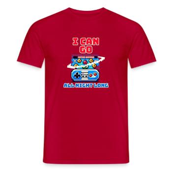 Retro Gaming Je peux aller toute la nuit Pixel - T-shirt homme - rouge - Devant - AI Model Male 178 dark (178cm)