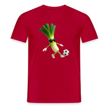 Leek Football - Men's T-Shirt - red - Front - AI Model Male 178 dark (178cm)