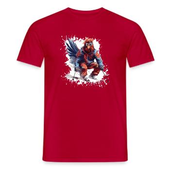 Hahn Ski Skifahren - Männer T-Shirt - Rot - Vorne - AI Model Male 178 dark (178cm)