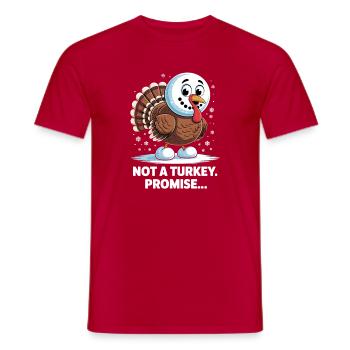 Pas de dinde pour le dîner - T-shirt homme - rouge - Devant - AI Model Male 178 dark (178cm)