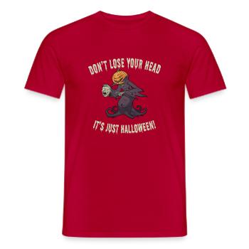 Don’t Lose Your Head – Funny Halloween Design - Männer T-Shirt - Rot - Vorne - AI Model Male 178 dark (178cm)