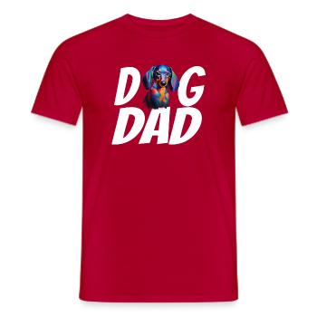 Dackel Hund Papa Aquarell Design Weiner Hund - Männer T-Shirt - Rot - Vorne - AI Model Male 178 dark (178cm)