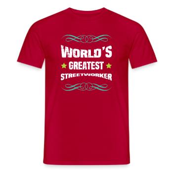 Weltbester Straßenarbeiter - Männer T-Shirt - Rot - Vorne - AI Model Male 178 dark (178cm)
