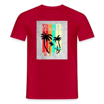 Summer Vibez - Männer T-Shirt - Rot - Vorne - AI Model Male 178 dark (178cm)