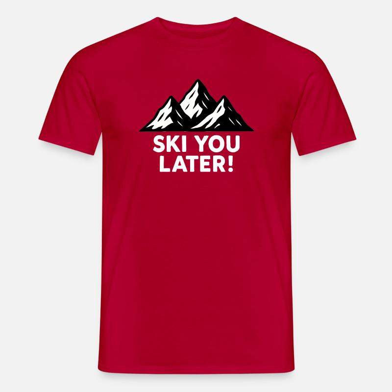 Sneklædte bjerge – Skiløb senere! - Mænd T-shirt - rød