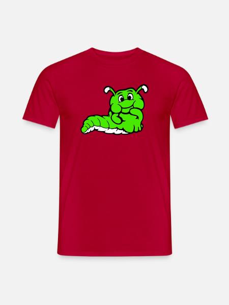 Chenille Ver Timide Amicale Curieux - T-shirt homme - rouge