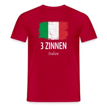 3 Zinnen - Männer T-Shirt - Rot - Vorne - AI Model Male 178 dark (178cm)