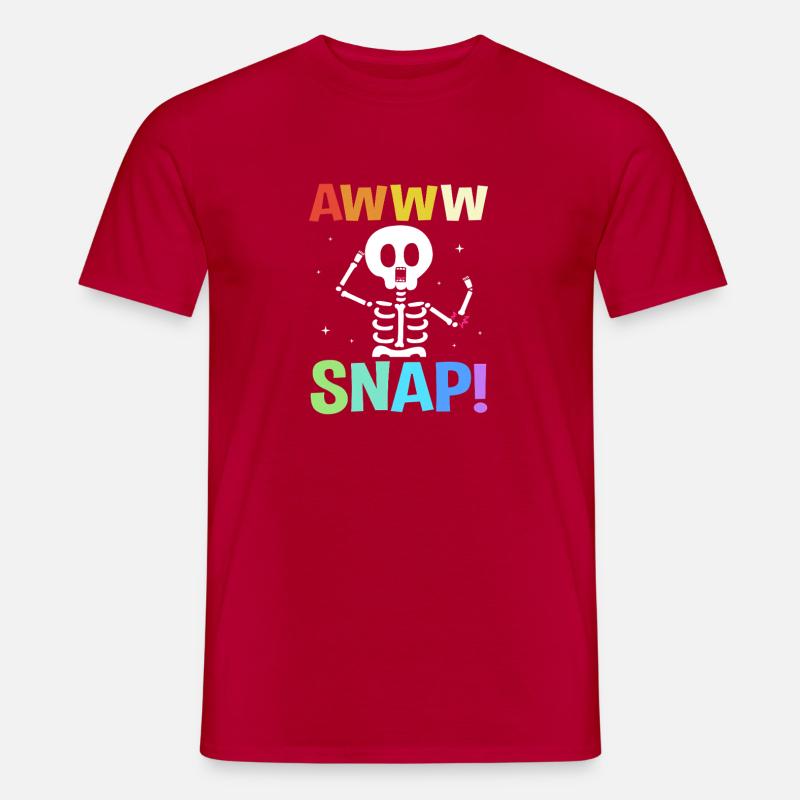 Knochenbruch Halloween Skelett Knochen Armbruch - Männer T-Shirt - Rot