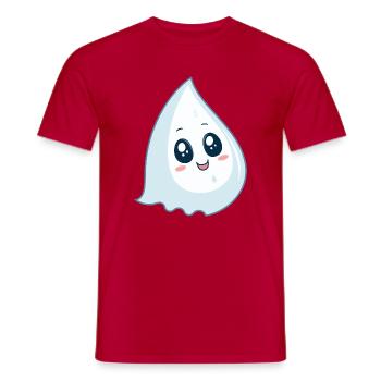 Drop kawaii blue smile - Men's T-Shirt - red - Front - AI Model Male 178 dark (178cm)