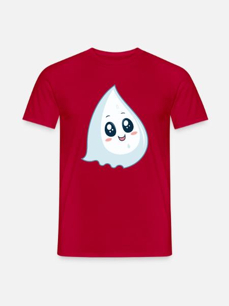 Drop kawaii blue smile - Men's T-Shirt - red