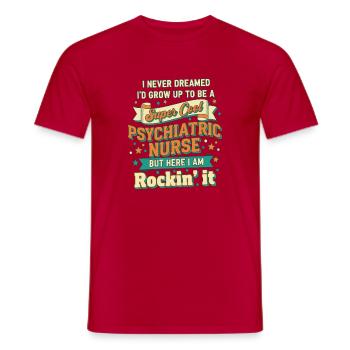 Idée cadeau d’infirmière psychiatrique rétro pour la santé mentale - T-shirt homme - rouge - Devant - AI Model Male 178 dark (178cm)