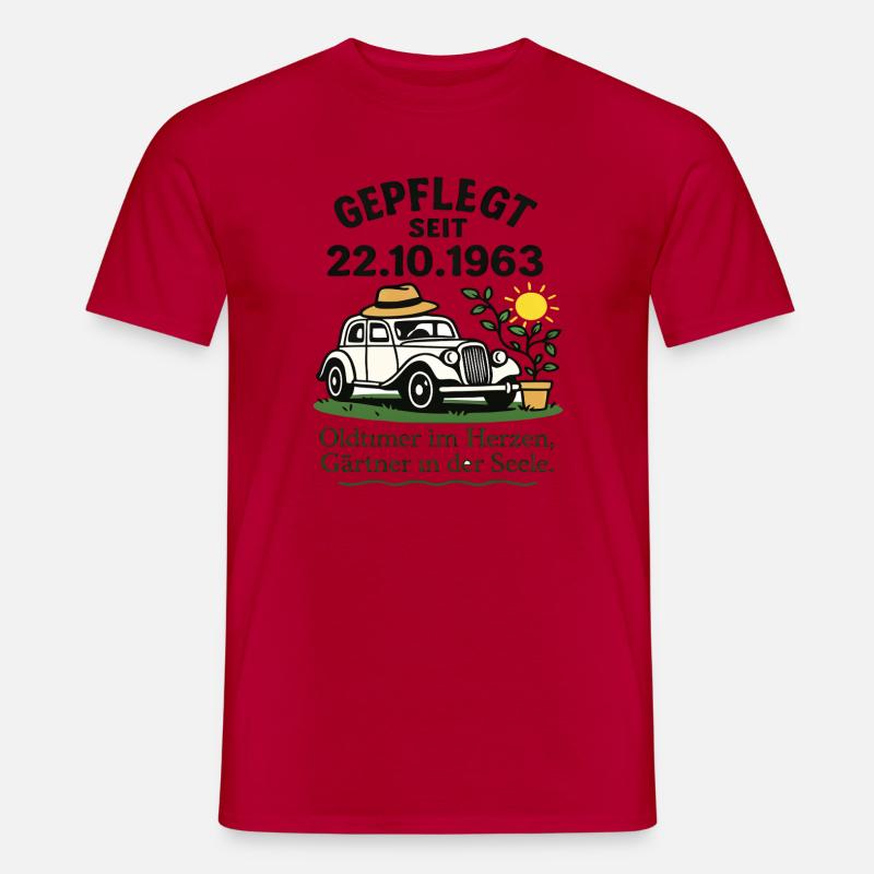 Maintained since 1963 Oldtimer Gärtnerherz - Men’s T-shirt - red