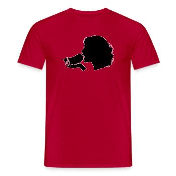 Silhouette Frau mit Aubergine - Männer T-Shirt - Rot - Vorne - AI Model Male 178 dark (178cm)