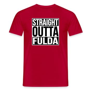 Tout droit sorti de Fulda - T-shirt homme - rouge - Devant - AI Model Male 178 dark (178cm)