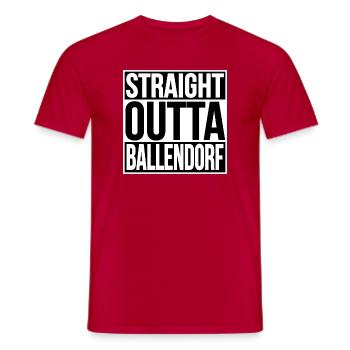Straight Outta Ballendorf - Männer T-Shirt - Rot - Vorne - AI Model Male 178 dark (178cm)