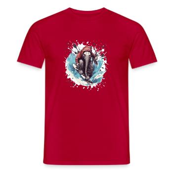 Elefant Snowboard - Männer T-Shirt - Rot - Vorne - AI Model Male 178 dark (178cm)