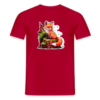 Niedlicher kleiner Fuchs (Comic-Aquarell) - Männer T-Shirt - Rot - Vorne - AI Model Male 178 dark (178cm)
