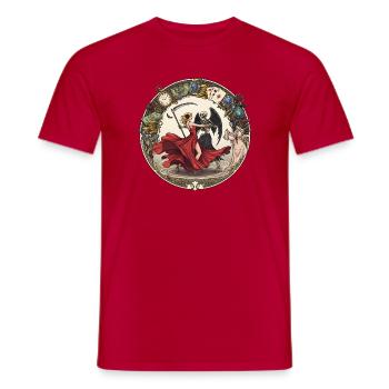 Danse rouge avec le temps et la mort - T-shirt homme - rouge - Devant - AI Model Male 178 dark (178cm)