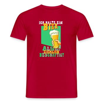 Amateurs de bière Dicton de bière Buveurs de bière Alcool - T-shirt homme - rouge - Devant - AI Model Male 178 dark (178cm)