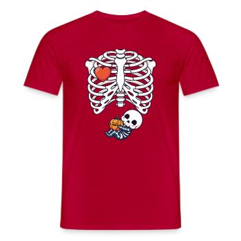 Grossesse Halloween squelette bébé citrouille - T-shirt homme - rouge - Devant - AI Model Male 178 dark (178cm)