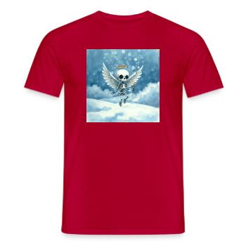 Skelettengel mit Heiligenschein in Wolken - Männer T-Shirt - Rot - Vorne - AI Model Male 178 dark (178cm)
