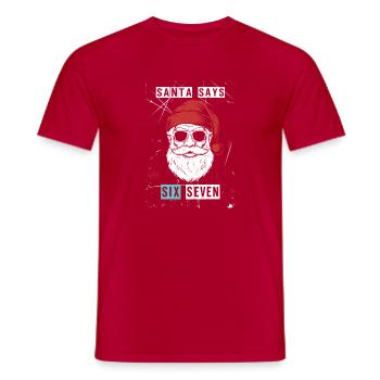 Le Père Noël dit Six Sept - T-shirt homme - rouge - Devant - AI Model Male 178 dark (178cm)