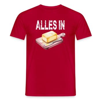 Tout en beurre pain art humour - T-shirt homme - rouge - Devant - AI Model Male 178 dark (178cm)